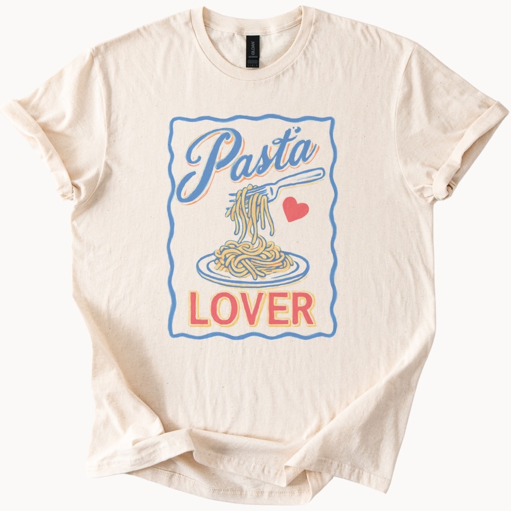 Pasta Lover Retro Neon Graphic Tee Vintage Diner Style
